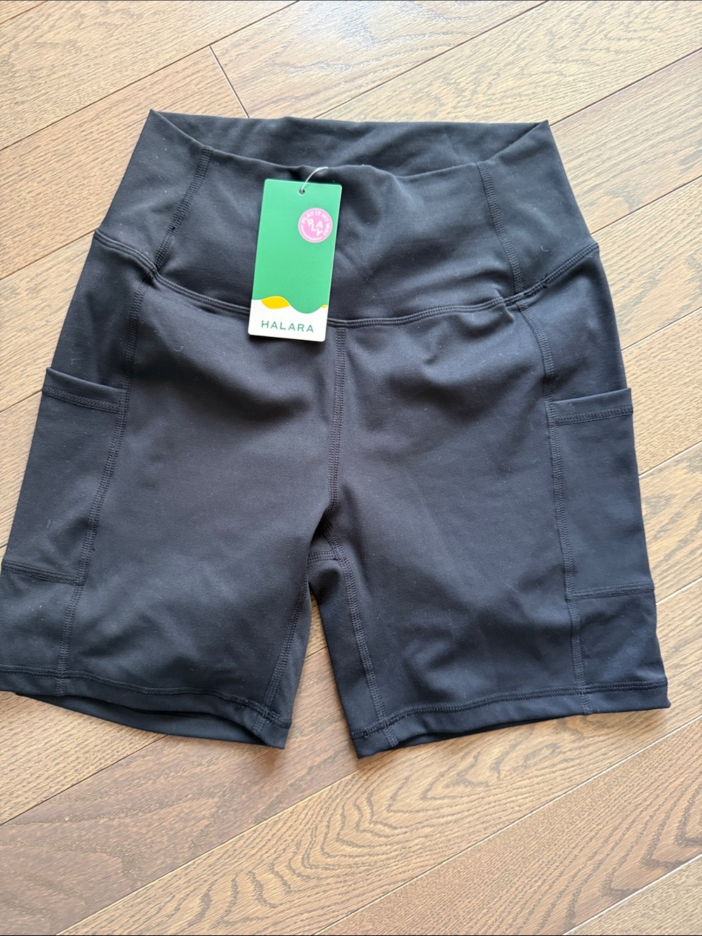 HALARA Black High-Rise Pocket Bike Shorts